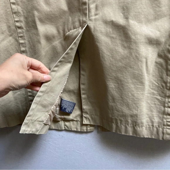 Jacob Annex Cotton khaki button trench coat Sz L - Picture 8 of 12